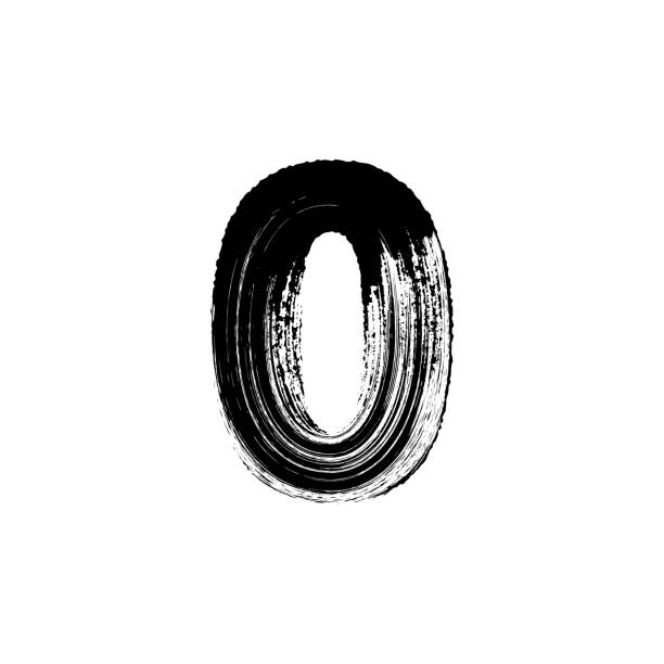 Netvision vector number zero 0 hand drawn with dry brush